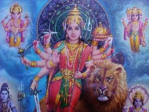 Goddess with lion